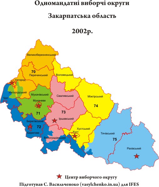 Закарпатська округи 2002
